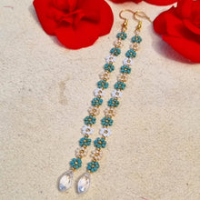 Upload image to gallery view, Beaded flower earrings
