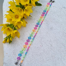 Upload image to gallery view, Beaded flower bracelet +1 xtra
